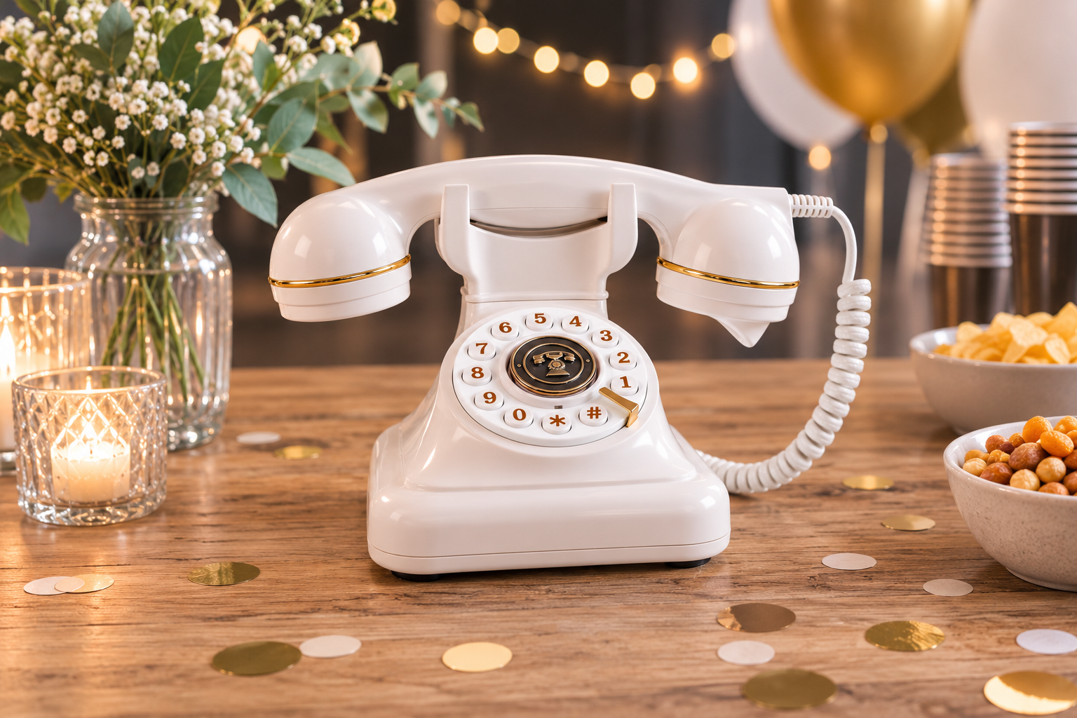 Vintage telefoon voor het audio gastenboek – verhuur door Uitjes2go in Ede