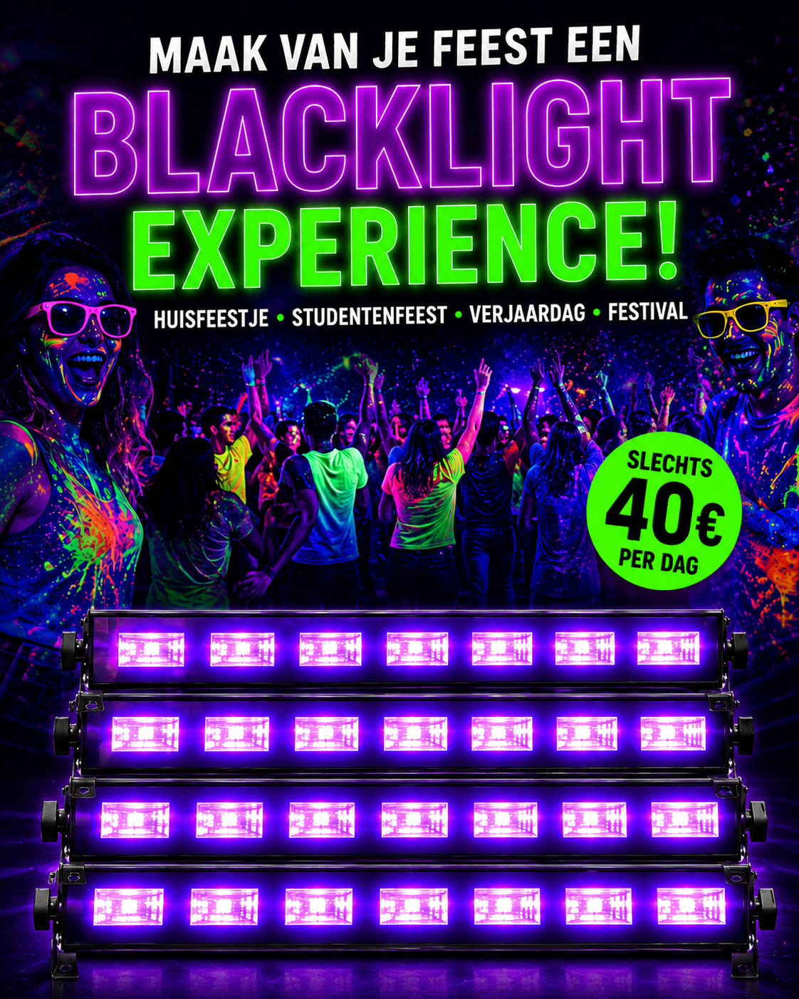 Blacklights van Uitjes2go